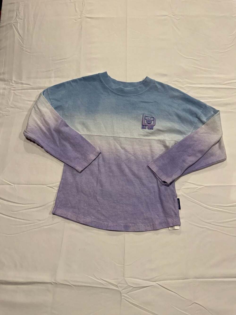Disney Spirit Jersey Est 1971 Ombre Blue Purple Long Sleeve  Kids S